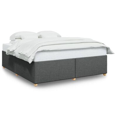 vidaXL Bedframe zonder matras stof donkergrijs 200x200 cm