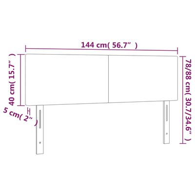 vidaXL Hoofdborden 2 st 72x5x78/88 cm stof lichtgrijs