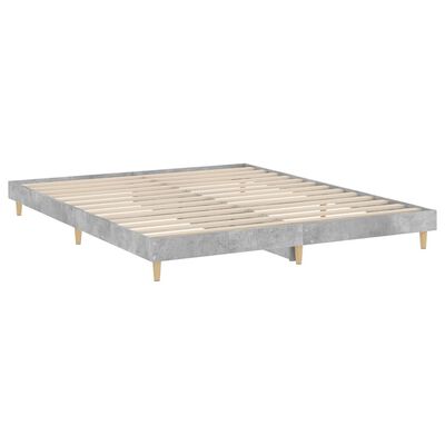 vidaXL Bedframe bewerkt hout betongrijs 200x200 cm