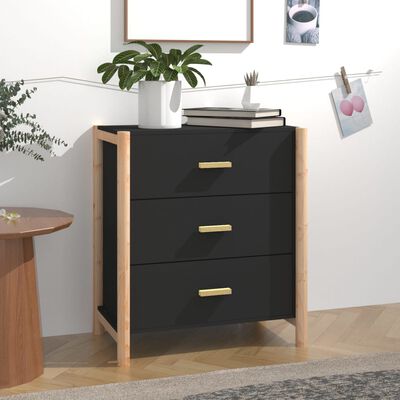 vidaXL Dressoir 62x38x70 cm bewerkt hout zwart