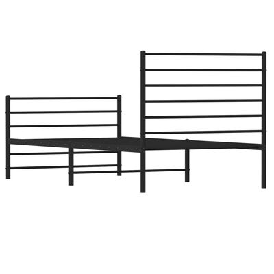 vidaXL Bedframe met hoofd- en voeteneinde metaal zwart 90x200 cm