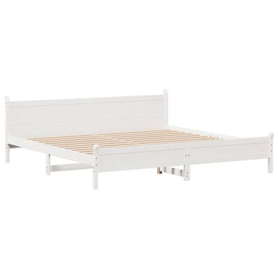 vidaXL Bedframe zonder matras massief grenenhout wit 180x200 cm