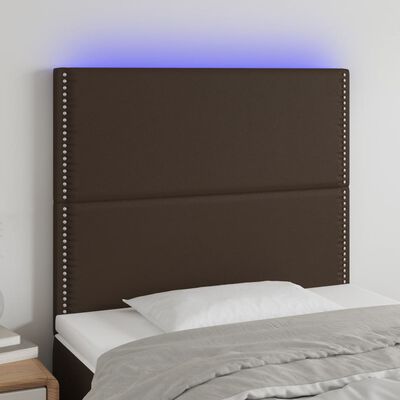 vidaXL Hoofdbord LED 100x5x118/128 cm kunstleer bruin