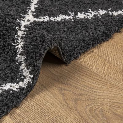 vidaXL Vloerkleed PAMPLONA shaggy hoogpolig 60x110 cm crème en zwart