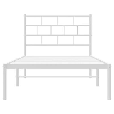 vidaXL Bedframe met hoofdbord metaal wit 100x190 cm