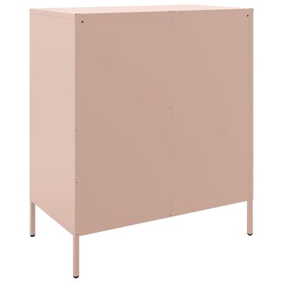 vidaXL Dressoir 68x39x79 cm staal roze