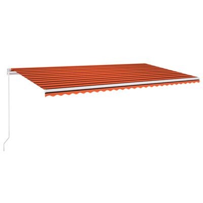 vidaXL Luifel handmatig uittrekbaar 600x350 cm oranje en bruin