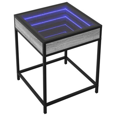 vidaXL Nachtkastje met Infinity LED 40x40x51 cm grijs sonoma eiken