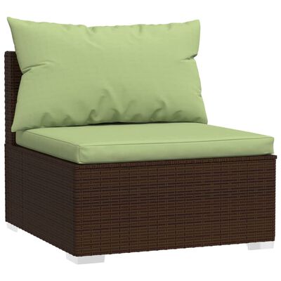 vidaXL 8-delige Loungeset met kussens poly rattan bruin