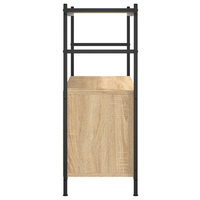 vidaXL Boekenrek 80x30x78,5 cm bewerkt hout en ijzer sonoma eikenkleur