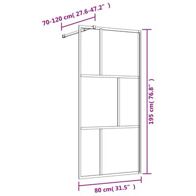 vidaXL Inloopdouchewand transparant 80x195 cm ESG-glas rood