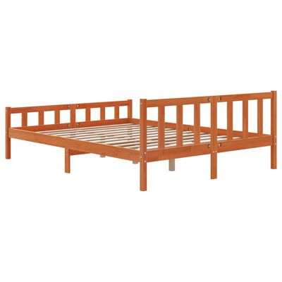 vidaXL Bedframe zonder matras massief grenenhout wasbruin 150x200 cm