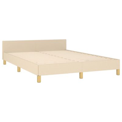 vidaXL Bedframe zonder matras stof crèmekleurig 140x190 cm