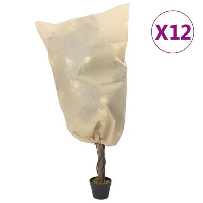 vidaXL Plantenhoezen met trekkoord 12 st 70 g/m² 0,8x0,8 m