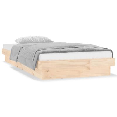 vidaXL Bedframe LED massief hout 75x190 cm