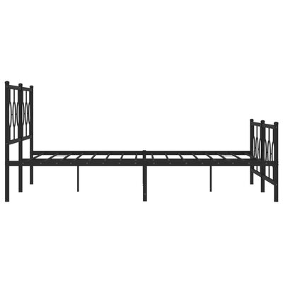 vidaXL Bedframe met hoofd- en voeteneinde metaal zwart 200x200 cm