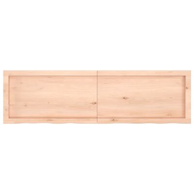 vidaXL Tafelblad 140x40x(2-4) cm onbehandeld massief eikenhout