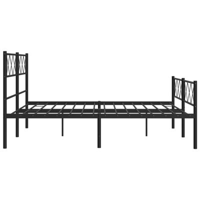 vidaXL Bedframe met hoofd- en voeteneinde metaal zwart 120x200 cm