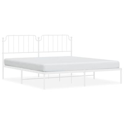 vidaXL Bedframe met hoofdbord metaal wit 180x200 cm