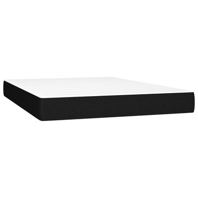 vidaXL Boxspring met matras en LED stof zwart 140x190 cm