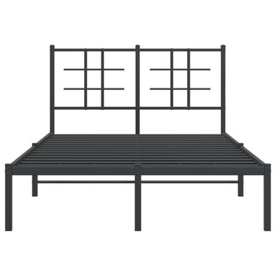 vidaXL Bedframe met hoofdbord metaal zwart 120x200 cm