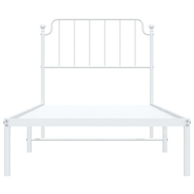 vidaXL Bedframe met hoofdbord metaal wit 90x190 cm