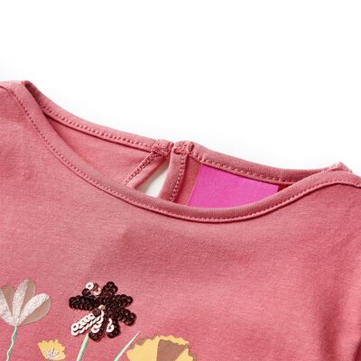 Kindershirt met lange mouwen 104 oudroze