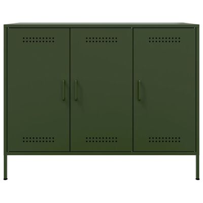 vidaXL Dressoir 100,5x39x79 cm staal olijfgroen