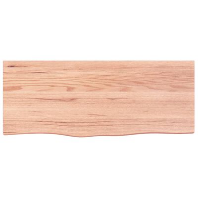 vidaXL Tafelblad 100x40x(2-6)cm behandeld massief eikenhout lichtbruin