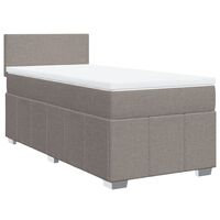 vidaXL Boxspring met matras stof taupe 90x190 cm