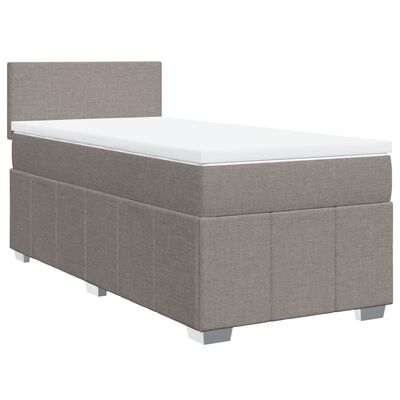 vidaXL Boxspring met matras stof taupe 90x190 cm