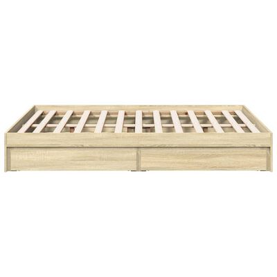 vidaXL Bedframe met lades bewerkt hout sonoma eikenkleurig 140x200 cm