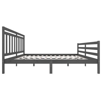 vidaXL Bedframe massief hout grijs 200x200 cm