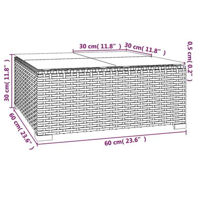 vidaXL 10-delige Loungeset met kussens poly rattan grijs