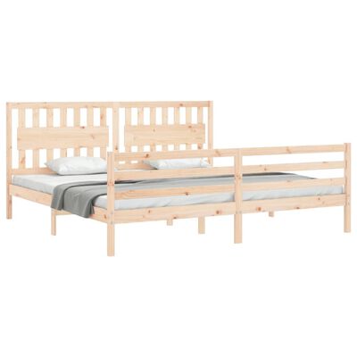 vidaXL Bedframe met hoofdbord massief hout 200x200 cm