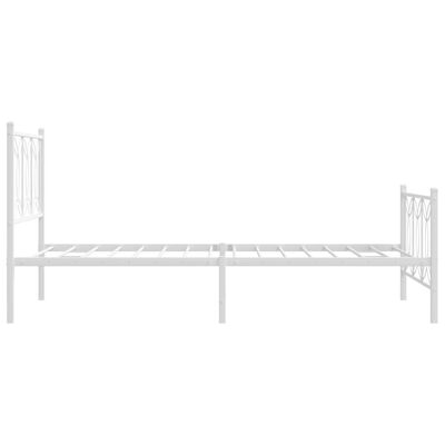 vidaXL Bedframe met hoofd- en voeteneinde metaal wit 100x200 cm