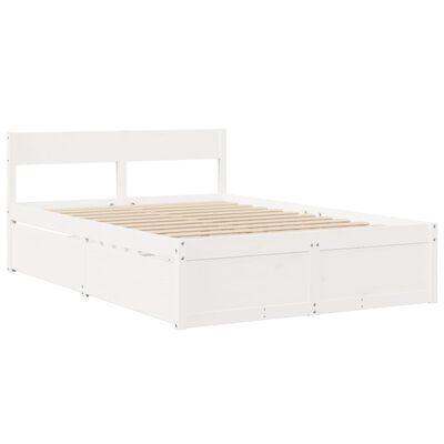 vidaXL Bedframe zonder matras massief grenenhout wit 120x190 cm