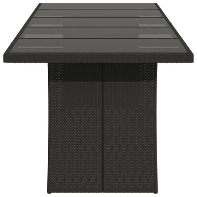 vidaXL Tuintafel met glazen blad 240x90x75 cm poly rattan