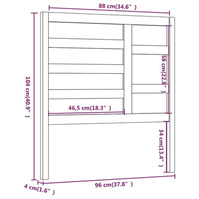 vidaXL Hoofdbord 96x4x104 cm massief grenenhout