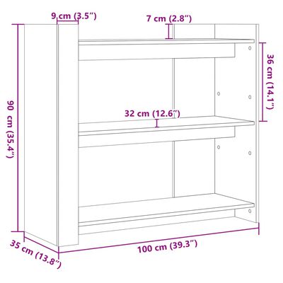 vidaXL Wandtafel 100x35x90 cm bewerkt hout sonoma eikenkleurig