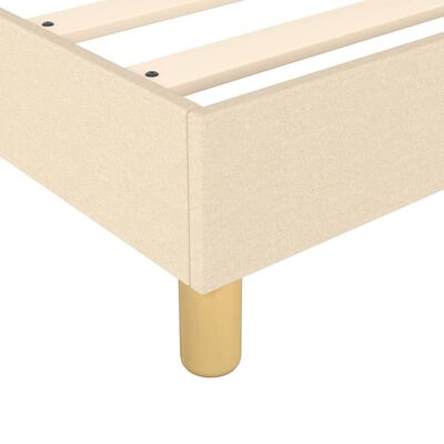 vidaXL Boxspring met matras stof crèmekleurig 140x190 cm