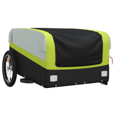 vidaXL Fietstrailer 45 kg ijzer zwart en groen