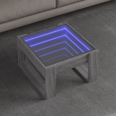 vidaXL Salontafel met Infinity LED 50x53x30 cm grijs sonoma eikenkleur