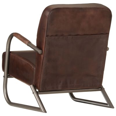 vidaXL Fauteuil echt leer bruin