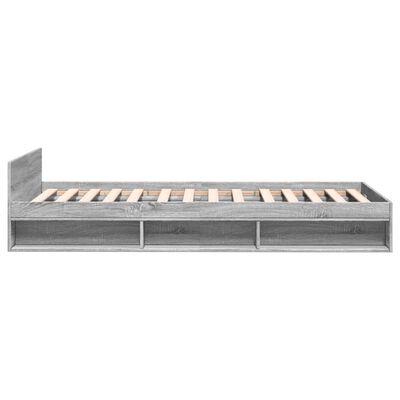 vidaXL Bedframe met lade bewerkt hout grijs sonoma eiken 100x200 cm