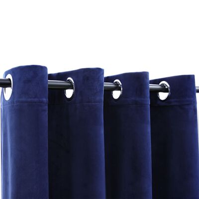 vidaXL Gordijn verduisterend met ringen 2 st 140x245 cm fluweel blauw