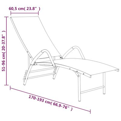 vidaXL Ligbed textileen en aluminium crèmekleurig