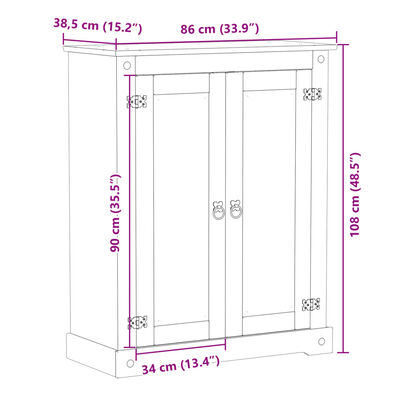 vidaXL Schoenenkast Corona 86x38,5x108 cm massief grenenhout