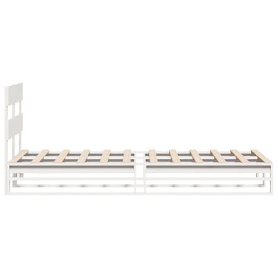 vidaXL Bedframe zonder matras massief grenenhout wit 90x200 cm