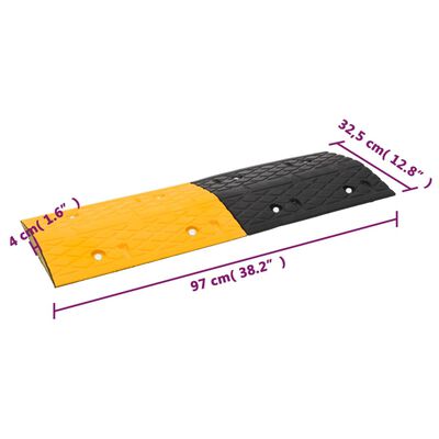 vidaXL Verkeersdrempel 97x32,5x4 rubber geel en zwart